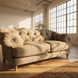 Sofá Chesterfield Beige Lino