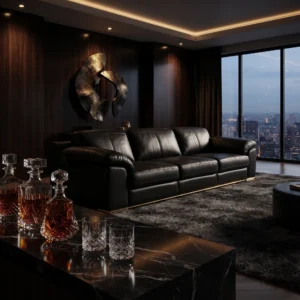 Sofá Luxury Cuero Negro